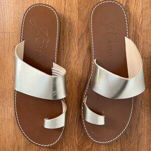 JCrew Marta Sandals in Metallic Leather
